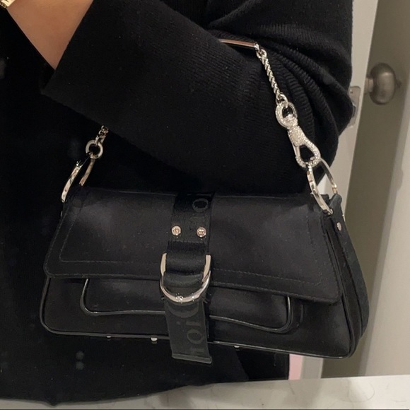 Dior black satin bag crystal embellished handle - Picture 12 of 15